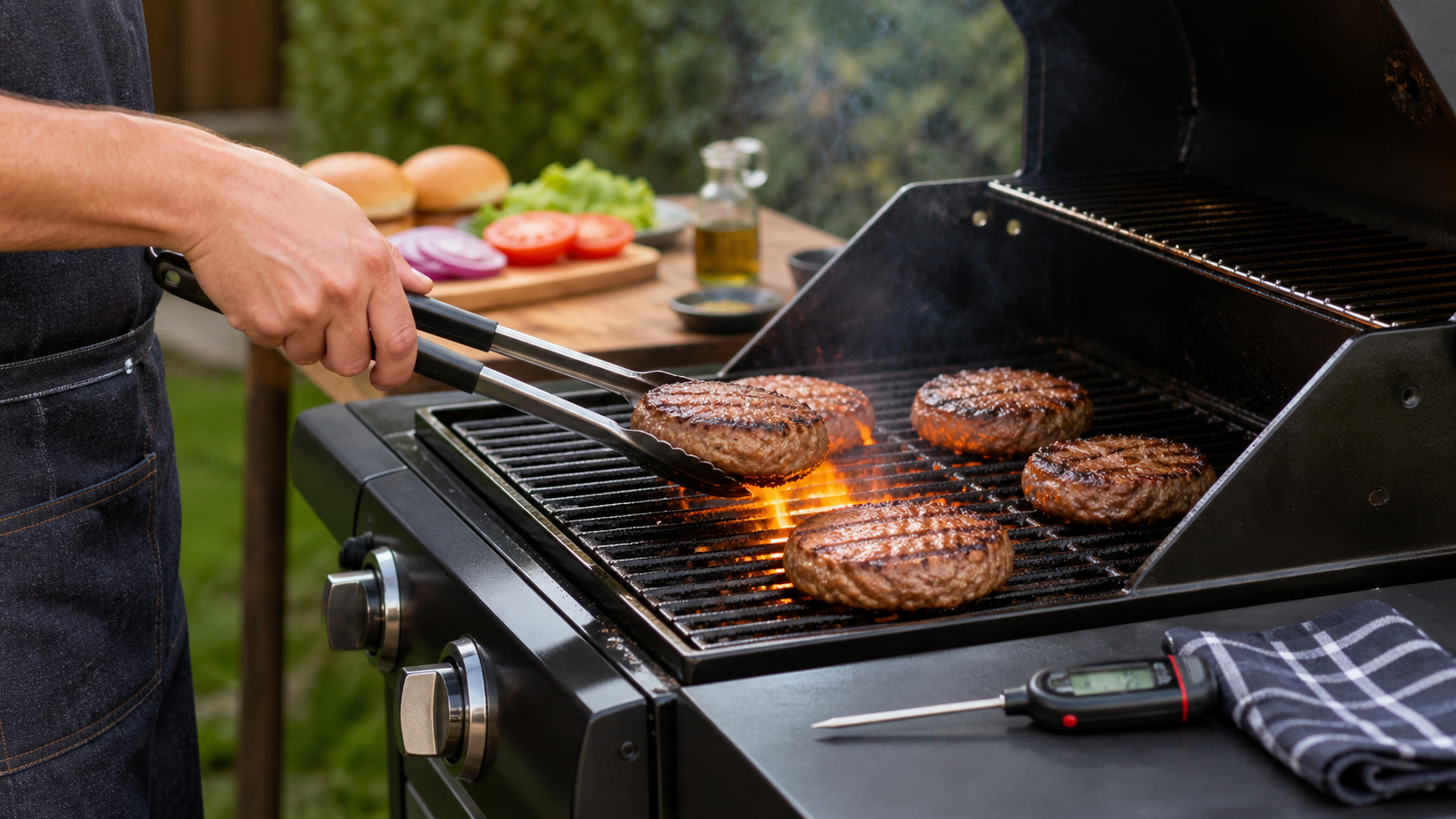 How to Grill Burgers Without Flare-Ups process illustration
